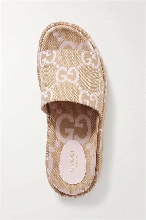 gucci angelina logo canvas flatform slides replica|gucci angelina logo jacquard.